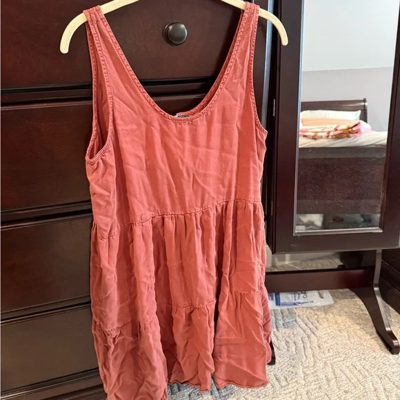 Velvet Heart Sleeveless Button-Front Dress in Terracotta - Picture 2 of 3
